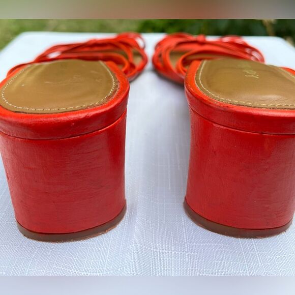 & Other Stories orange/red sandals, straps across the top, made in Spain, 38 - Picture 9 of 9